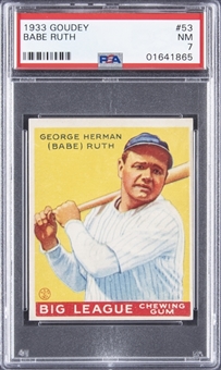1933 Goudey #53 Babe Ruth – PSA NM 7